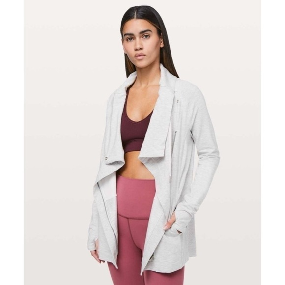 LULULEMON Coast Easy Wrap Jacket Tunic Length Asymmetrical Zip - Picture 3 of 16
